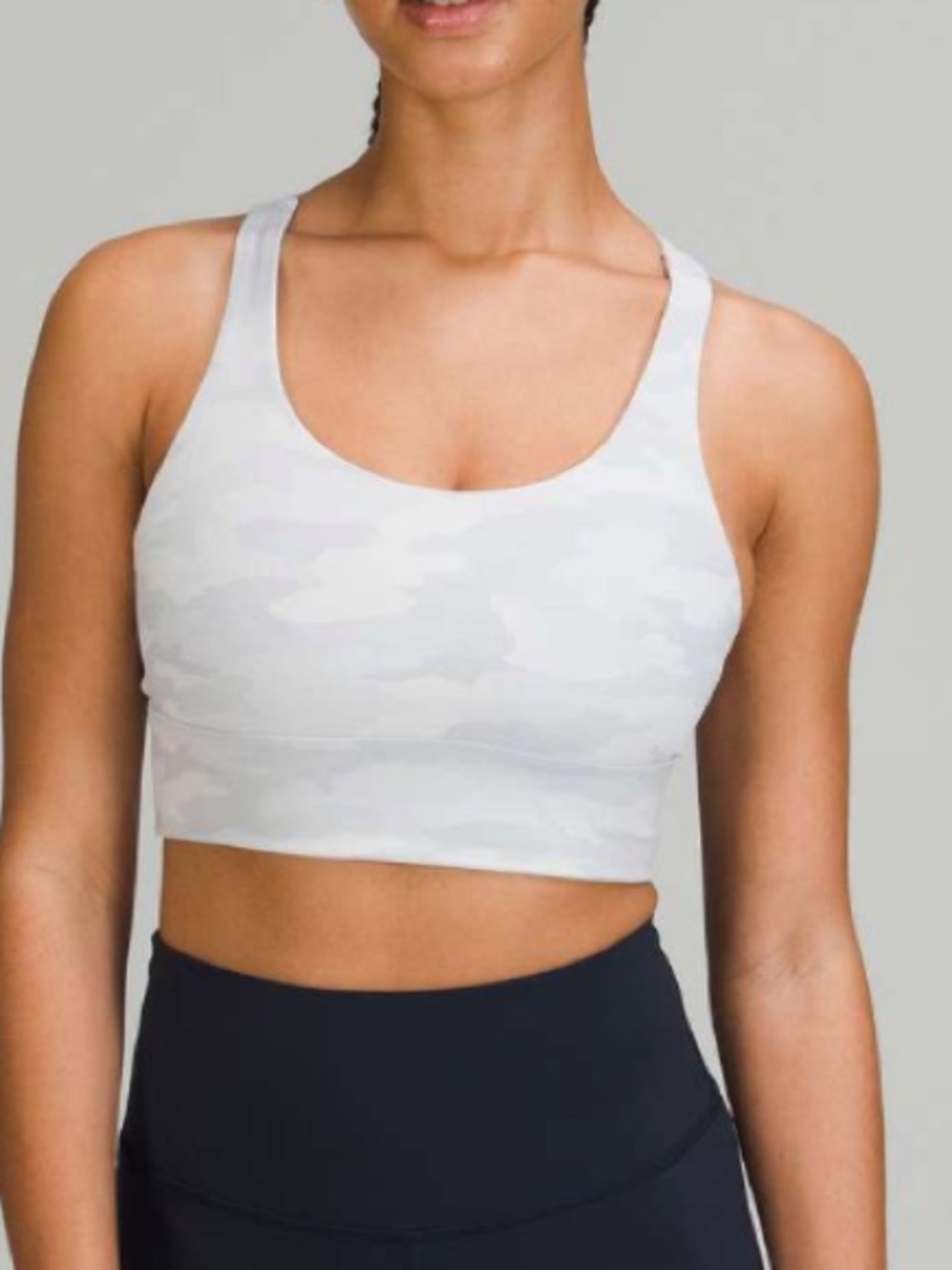 lululemon athletica Energy Longline Bra in Alpine White Heritage Camo
